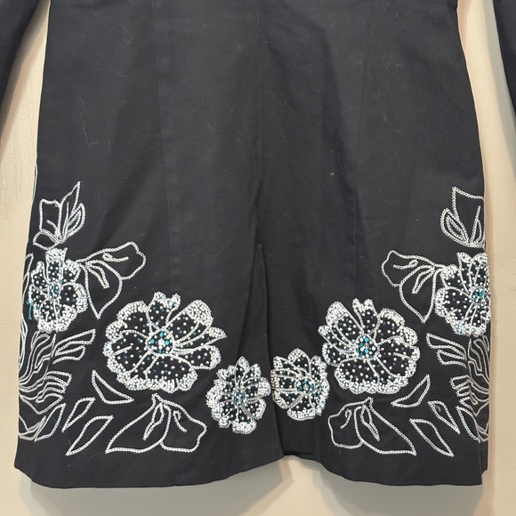 BIANCA NYGARD Embroidered Beaded, Gem Detail Cotton Women's Blazer - Picture 8 of 11